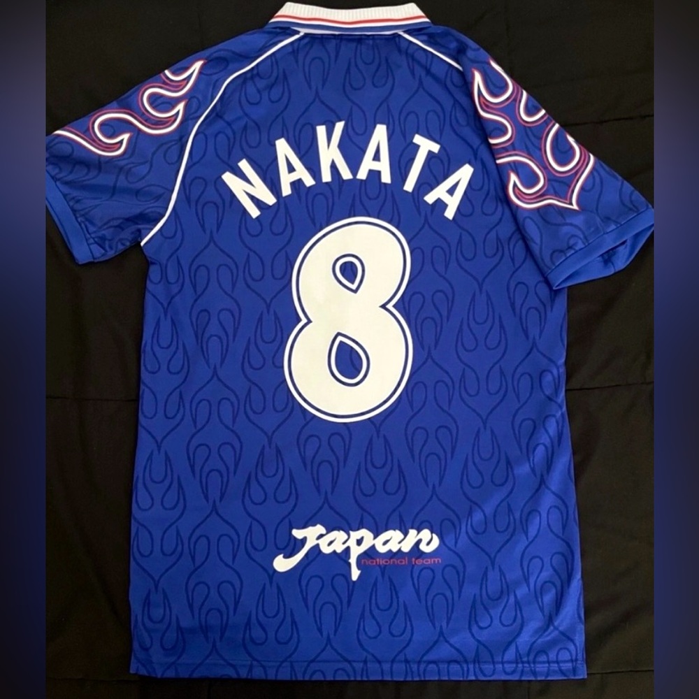 Nakata #8 Retro Japan soccer Jersey football 1998 Home Blue